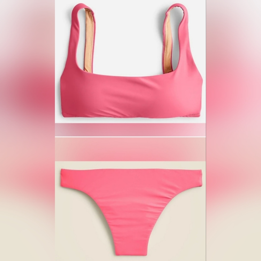 XXL/XXL J. Crew Swim Squareneck Bikini Top High Rise Cheeky Bikini Set